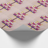 Cupcake Art Print met kersen en roze achtergrond Cadeaupapier (Hoek)