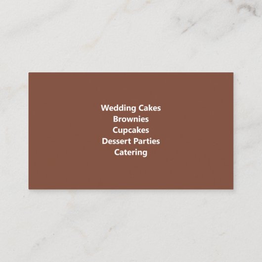 Cupcake aux Cartes de visite de boulangerie cerise (Dos)