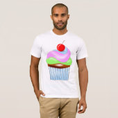 Cupcake Avec Cerise Sur Le Top Mens T-shirt (Devant entier)