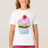 Cupcake Avec Cerise Sur Top Girls T-shirt (Devant)