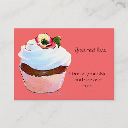 Cupcake avec Pansy Carte de visite (Devant)
