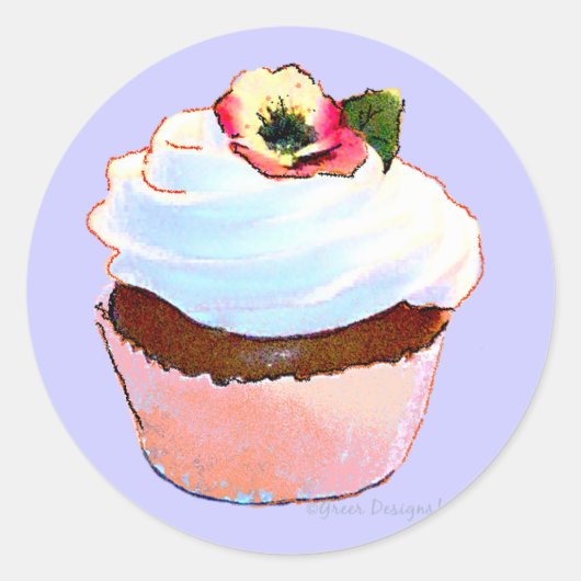 Cupcake avec Stickers Design Art Pansy (Devant)