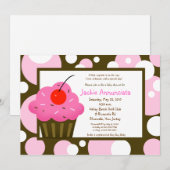 Cupcake-Baby shower Matig Roze chocolade Kaart (Voorkant / Achterkant)