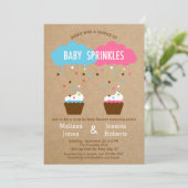 Cupcake Baby Sprinkle Baby shower Invitation (Debout devant)