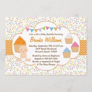 Cupcake Baby Sprinkle Shower Invitation Neutraal Kaart