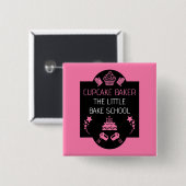 Cupcake bakcursus vierkante button 5,1 cm (Voorkant /achterkant)