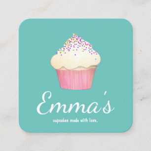 Cupcake Baker Bakery Chef Catering Vierkante Visitekaartje