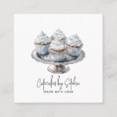 Cupcake Baker Bakery Chef Catering Vierkante Visitekaartje (Voorkant)