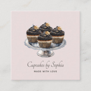 Cupcake Baker Bakery Chef Catering Vierkante Visitekaartje