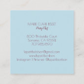 Cupcake Baker Bakery Pastry Chef Catering Vierkante Visitekaartje (Achterkant)