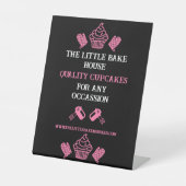 Cupcake Baker Reclamebord Met Voetstuk (Voorkant)