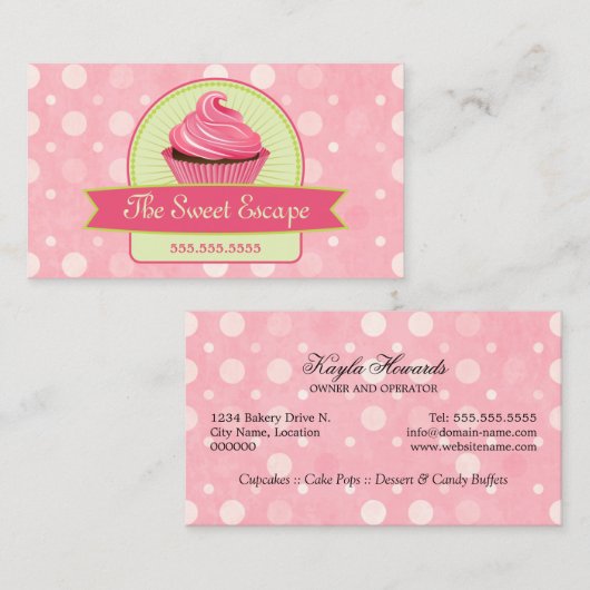 Cupcake Baker Visitekaartje (Voorkant / Achterkant)