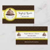 Cupcake Bakery Damask Scalloped Border Visitekaartje (Voorkant / Achterkant)