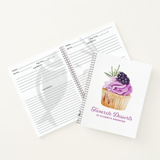 Cupcake Bakery Dessert Recette Carnet livre de cui (Intérieur)