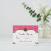 Cupcake Bakery Gift Certificate Stip Pink White Kortingskaartje (Staand voorkant)