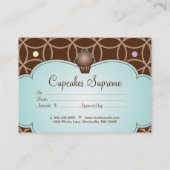 Cupcake Bakery Gift Certificate Stippen White Blue Kortingskaartje (Achterkant)