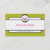 Cupcake Bakery Green Pink Monogram Visitekaartje (Achterkant)