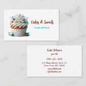 Cupcake Bakery Pastry Chef Snowflakes Visitekaartje (Voorkant / Achterkant)
