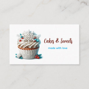 Cupcake Bakery Pastry Chef Snowflakes Visitekaartje