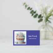 Cupcake Bakery Pastry Chef Snowflakes Visitekaartje (Staand voorkant)