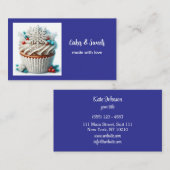Cupcake Bakery Pastry Chef Snowflakes Visitekaartje (Voorkant / Achterkant)