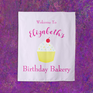 Cupcake Bakken Verjaardag Wandkleed