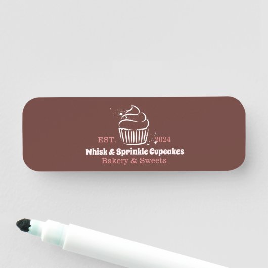 Cupcake Bakker Bakkerij Chef Catering Business Naamplaatje (In situ)