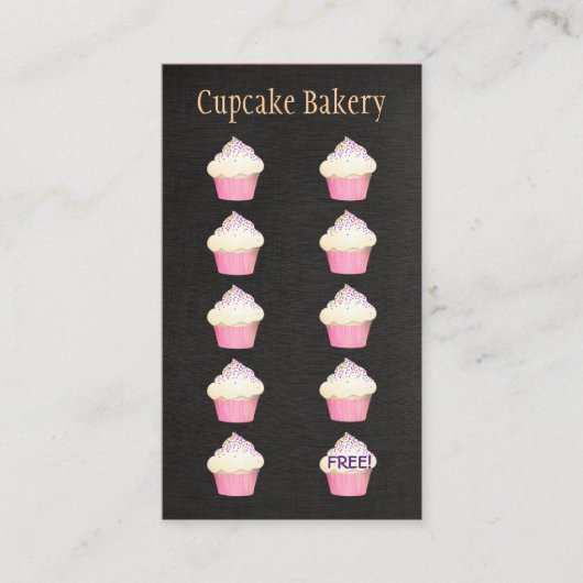 Cupcake Bakker Bakkerij Klantentrouw Punch Klantenkaartje (Voorkant)