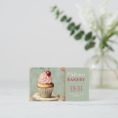 cupcake bakker catering bakkerij korting visitekaartje (Staand voorkant)