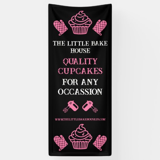Cupcake Bakker Spandoek (Verticaal)
