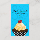 Cupcake bakkerblauw visitekaartje (Voorkant)