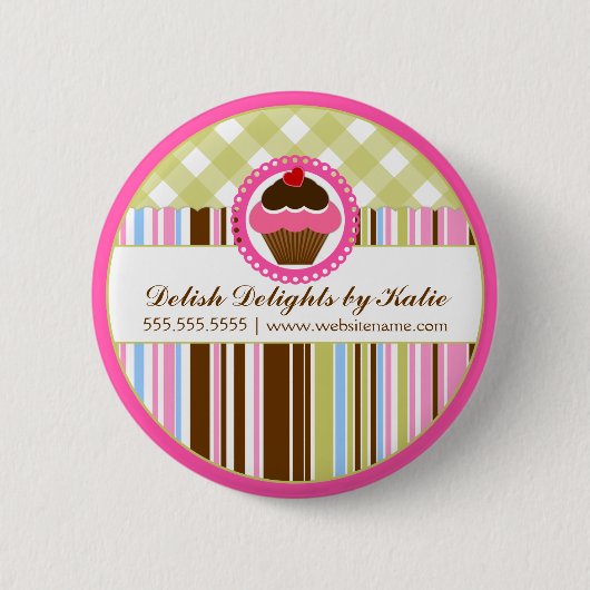 Cupcake bakkerij - Aangepaste Button (Voorkant)