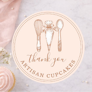 Cupcake Bakkerij Bakbenodigdheden Productlabels Ronde Sticker
