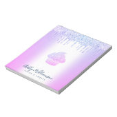 Cupcake bakkerij Chef Paars Blue Glitter Drift Chi Notitieblok (Gedraaid)