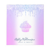 Cupcake bakkerij Chef Paars Blue Glitter Drift Chi Notitieblok (Voorkant)