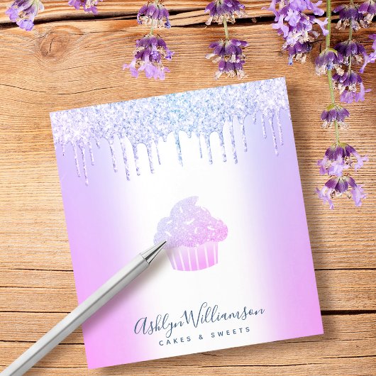 Cupcake bakkerij Chef Paars Blue Glitter Drift Chi Notitieblok