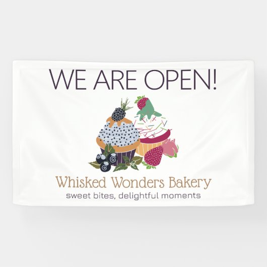 Cupcake Bakkerij Chef Spandoek (Horizontaal)