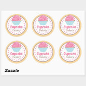 Cupcake Bakkerij Circle Sticker Label (Vel)