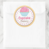 Cupcake Bakkerij Circle Sticker Label (Tas)