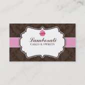 Cupcake bakkerij Elegant Damask Floral Pattern Visitekaartje (Voorkant)