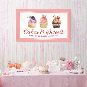 Cupcake Bakkerij gebak Chef Catering Banner