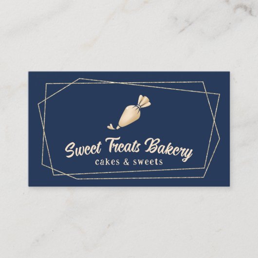 Cupcake bakkerij gebak chef-kok moderne marine & g visitekaartje (Voorkant)