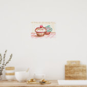 Cupcake bakkerij Kitchen Wall Art-decoratie Poster (Keuken)