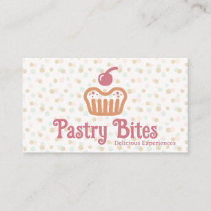 Cupcake Bakkerij Logo Stippenpatroon Visitekaartje
