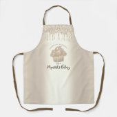 Cupcake bakkerij meisje Glitter Drift Typografie Schort (Voorkant)