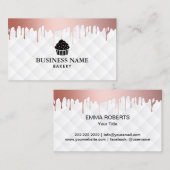 Cupcake bakkerij Moderne Roos Gold Drives Elegant Visitekaartje (Voorkant / Achterkant)