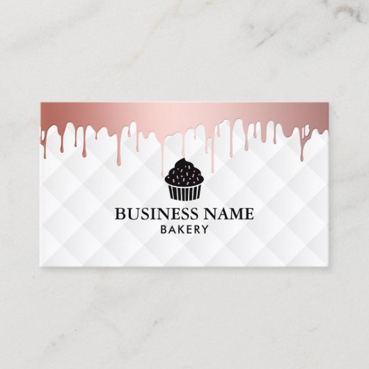 Cupcake bakkerij Moderne Roos Gold Drives Elegant Visitekaartje (Voorkant)