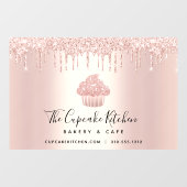 Cupcake Bakkerij Pastuurskok Rose Goud Glitter Dru Raamsticker (Vel)