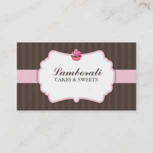 Cupcake bakkerij roze legant modern visitekaartje
