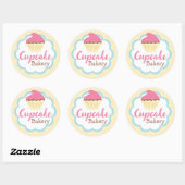 Cupcake Bakkerij Scallop Sticker Label (Vel)